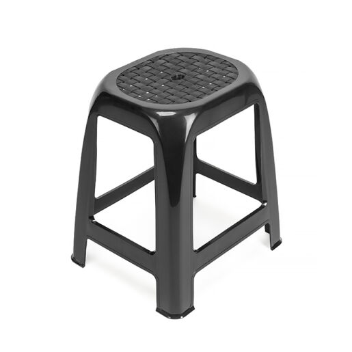 ANTHRACITE STACKABLE PLASTIC STOOL WITHOUT BACK