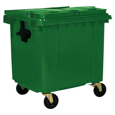 1100L GREEN PLASTIC WASTE CONTAINER
