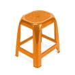 ORANGE STACKABLE PLASTIC STOOL WITHOUT BACK