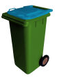 120L GREENPLASTIC WASTE CONTAINER/BLUE LID