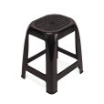 BLACK STACKABLE PLASTIC STOOL WITHOUT BACK