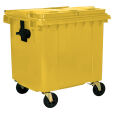 1100L YELLOW PLASTIC WASTE CONTAINER