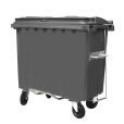 660L GREY PLASTIC WASTE CONTAINER WITH FOOT PEDAL