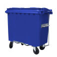 660L BLUE PLASTIC WASTE CONTAINER WITH FOOT PEDAL