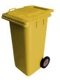 120L YELLOW PLASTIC WASTE CONTAINER/YELLOW LID