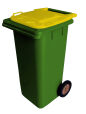 120L GREENPLASTIC WASTE CONTAINER/YELLOW LID